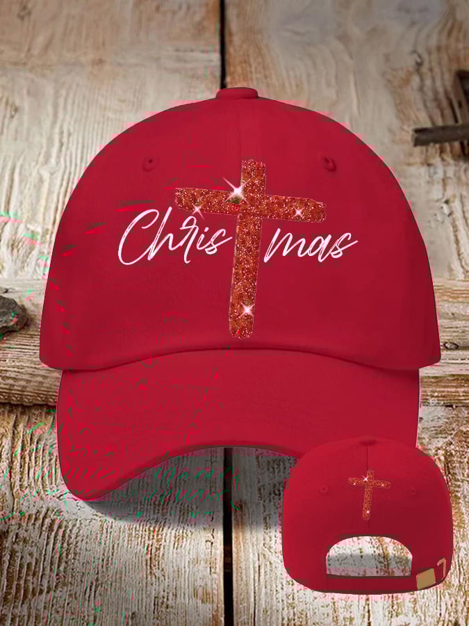 Retro Christmas Faith Cross Print Baseball Cap