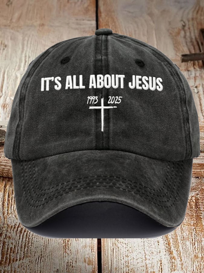 It's All About Jesus Print Vintage Baseball Cap