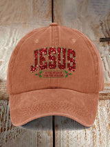 Christmas Jesus Faith Sequin Print Baseball Cap