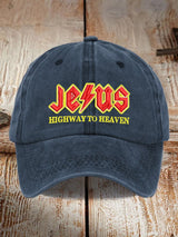 Jesus Highway To Heaven Print Baseball Cap