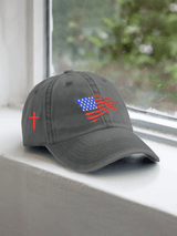 Retro Independence Day Flag Cross Embroidered Baseball Cap