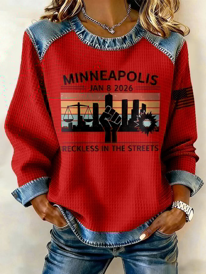 Retro Justice For Renee Nicole Good Minneapolis Jan 8 2026 Reckless In The Streets Print Sweatshirt