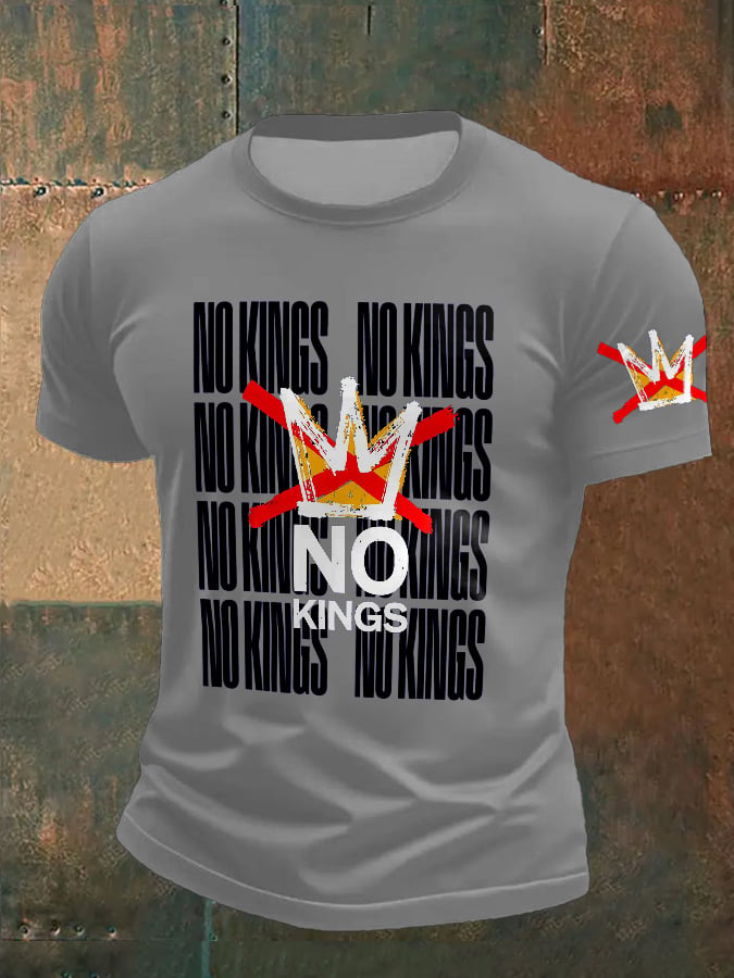 🔥Buy 3 Get 15% Off🔥Men's Retro No Kings In America Print T-Shirt