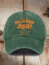 Unisex Vintage Are You Fall-O-Ween Jesus Print Hat
