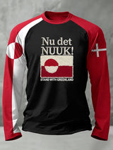 Men's Retro Nu Det Nuuk Stand With Greenland Print T-Shirt