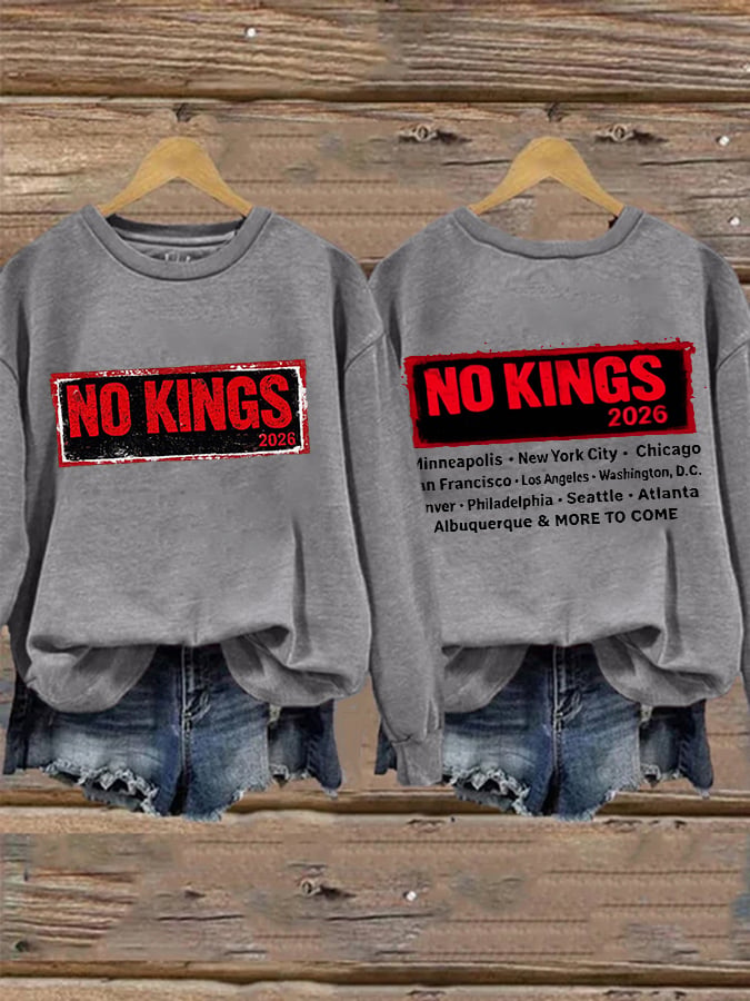 🔥Buy 3 Get 15% Off🔥Retro No Kings 2026 Minneapolis . New York City Chicago In Francisco Los Angeles Washington, D.C. Denver Philadelphia Seattle Atlanta Albuquerque & More To Come Print Sweatshirt