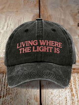 Unisex Faith "Live Where There Is Light" Print Baseball Cap