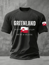 Men's Retro Greenland Print Raglan Sleeve T-Shirt