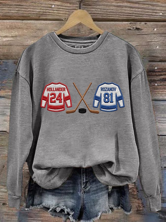 Women's Hockey Romance Print Casual Sweatshirt