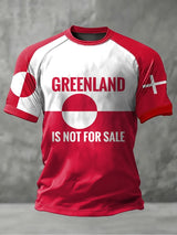 Men's Retro Greenland Not For Sale Print Raglan Sleeve T-Shirt