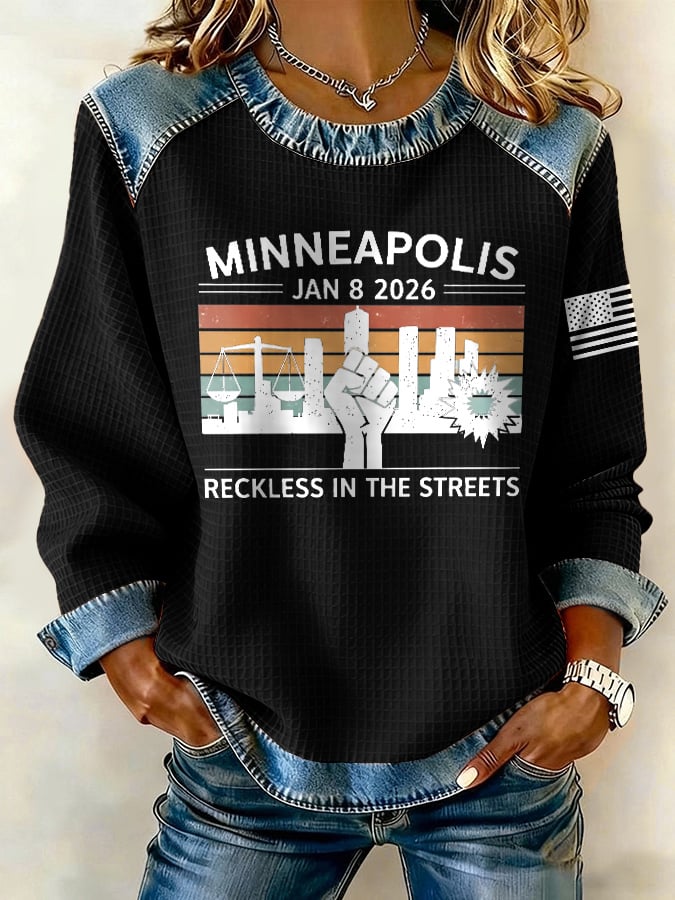 Retro Justice For Renee Nicole Good Minneapolis Jan 8 2026 Reckless In The Streets Print Sweatshirt
