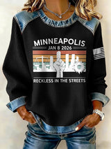 Retro Justice For Renee Nicole Good Minneapolis Jan 8 2026 Reckless In The Streets Print Sweatshirt