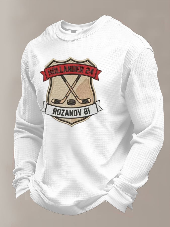 Men's Hockey Romance Print Waffle T-shirt