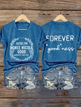 V-Neck Retro Justice For Renee Nicole Good Minneapolis-Jan 8, 2026 Forever "Good"Ness Print T-Shirt