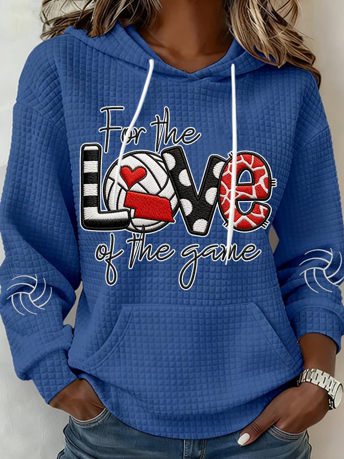 Women's Volleyball Print Casual Hooded Sweatshirt