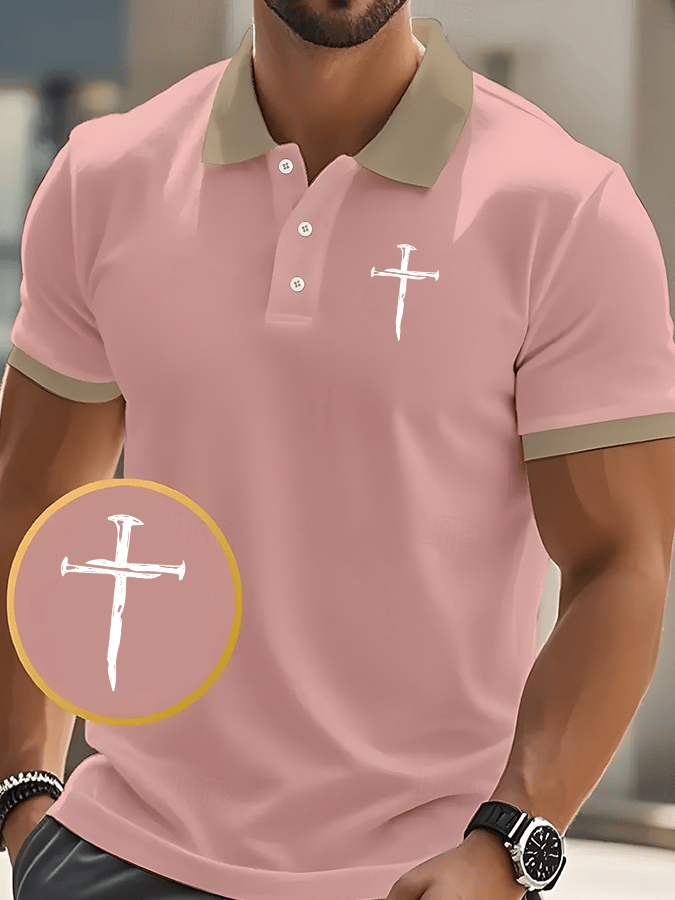 Men's Faith Printed Casual Polo Shirt