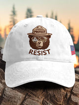Retro Protect And Resist Print Baseball Cap
