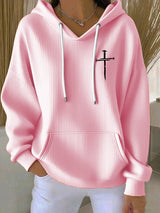 Women's Casual Faith Ribbed Hoodie