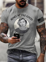 Men's Retro Justice For Renee Nicole Good Print T-Shirt
