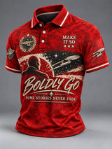 Men's In Loving Memory of Our Captain Print Casual Polo