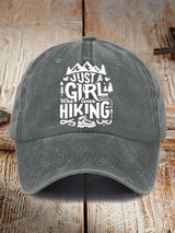 Just A Girl Who Loves Hiking Print Baseball Cap