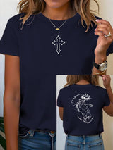 Unisex Fearless Cross Print Acid Washed T-shirt