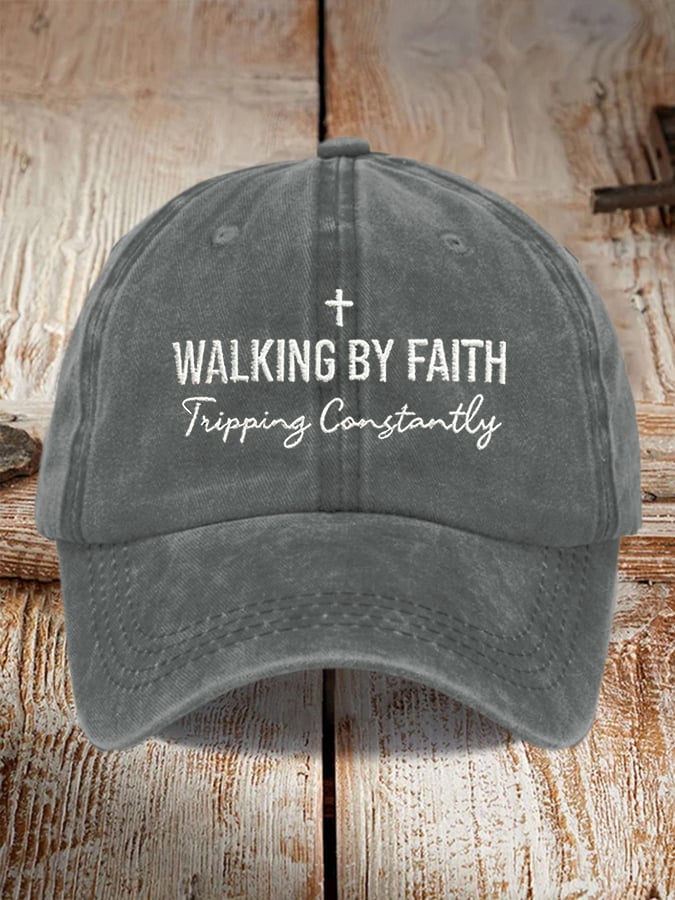 Walking By Faith — Tripping Constantly Print Baseball Cap