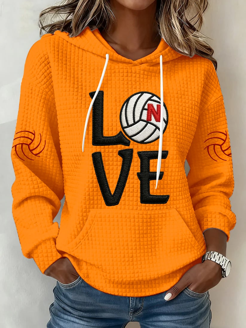 Women's Vintage  Volleyball Print Hoodie