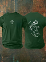 Unisex Fearless Cross Print Acid Washed T-shirt