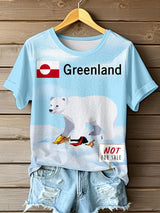 Women's Greenland Print Round Neck T-shirt