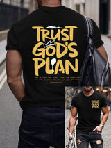 Men's casual cross faith short-sleeved T-shirt
