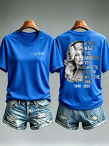Women's  Vintage Signature Graphic Memorial Print T-Shirt