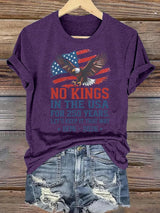 🔥Buy 3 Get 15% Off🔥Women's  No Kings USA Patriotic Tee ,250 Years of Democracy printed T-shirt