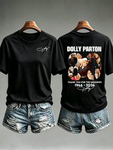 Women's  Vintage Signature Graphic Memorial Print T-Shirt