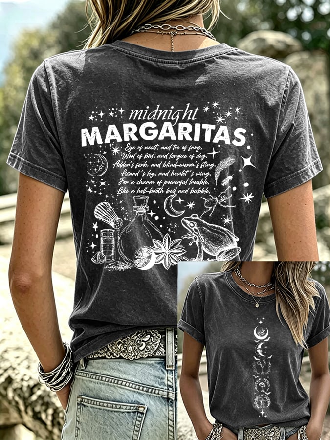 Women's Midnight Margaritas Print Casual T-shirt