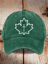 Unisex Leaf Cross Print Baseball Cap