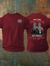 Men's BUT AMERICA STILL STOOD Print Crew-Neck T-Shirt