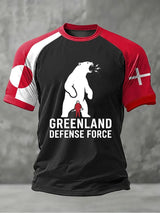 Men's Retro Greenland Print Raglan Sleeve T-Shirt