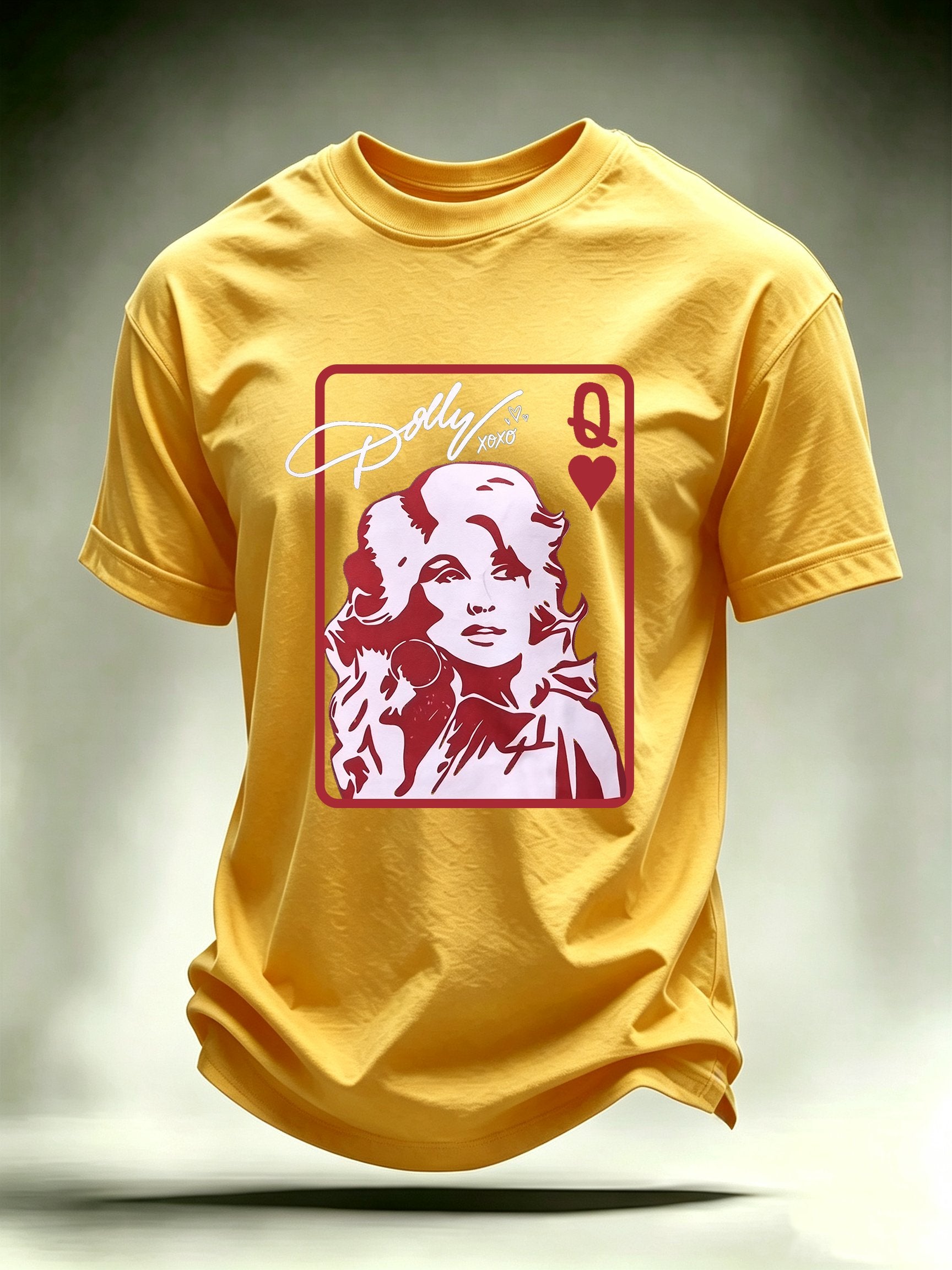Men's Queen of Hearts Shirt Country Music Graphic Print T-Shirt