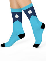 Unisex Retro Minnesota State Flag Design Print Cushioned Crew Socks