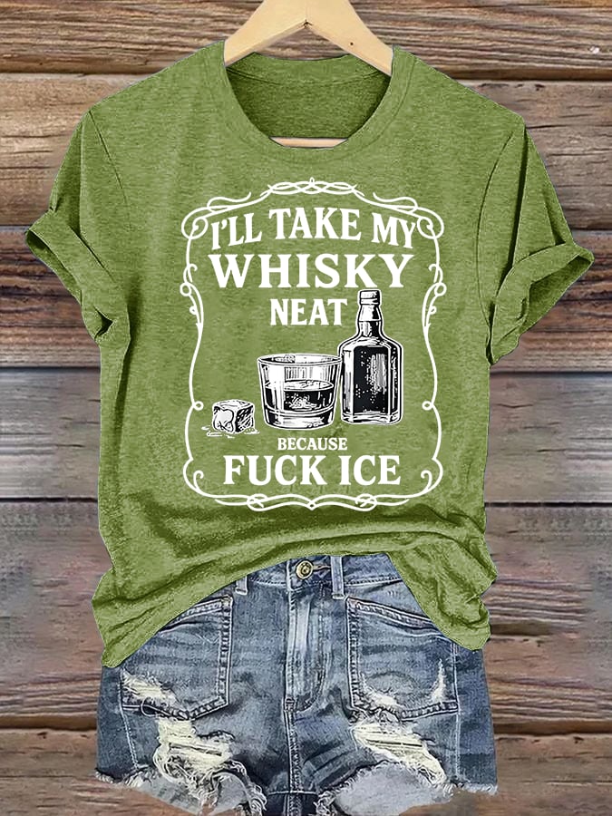 Women's  Whiskey F*ck ICE Abolish ICE  Print  T-Shirt