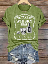 Women's  Whiskey F*ck ICE Abolish ICE  Print  T-Shirt