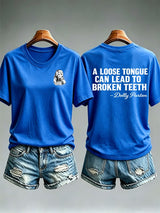 Women's  Vintage Signature Graphic Memorial Print T-Shirt