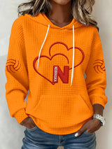 Women's Vintage  Volleyball Print Hoodie