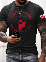 Men's Retro Dear Greenland We Hate Him Too Printed Top