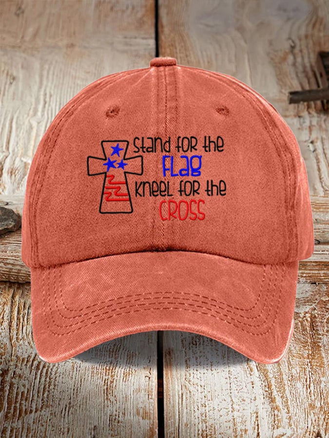 I Stand For The Flag I Kneel for The Cross Faith Print Baseball Cap