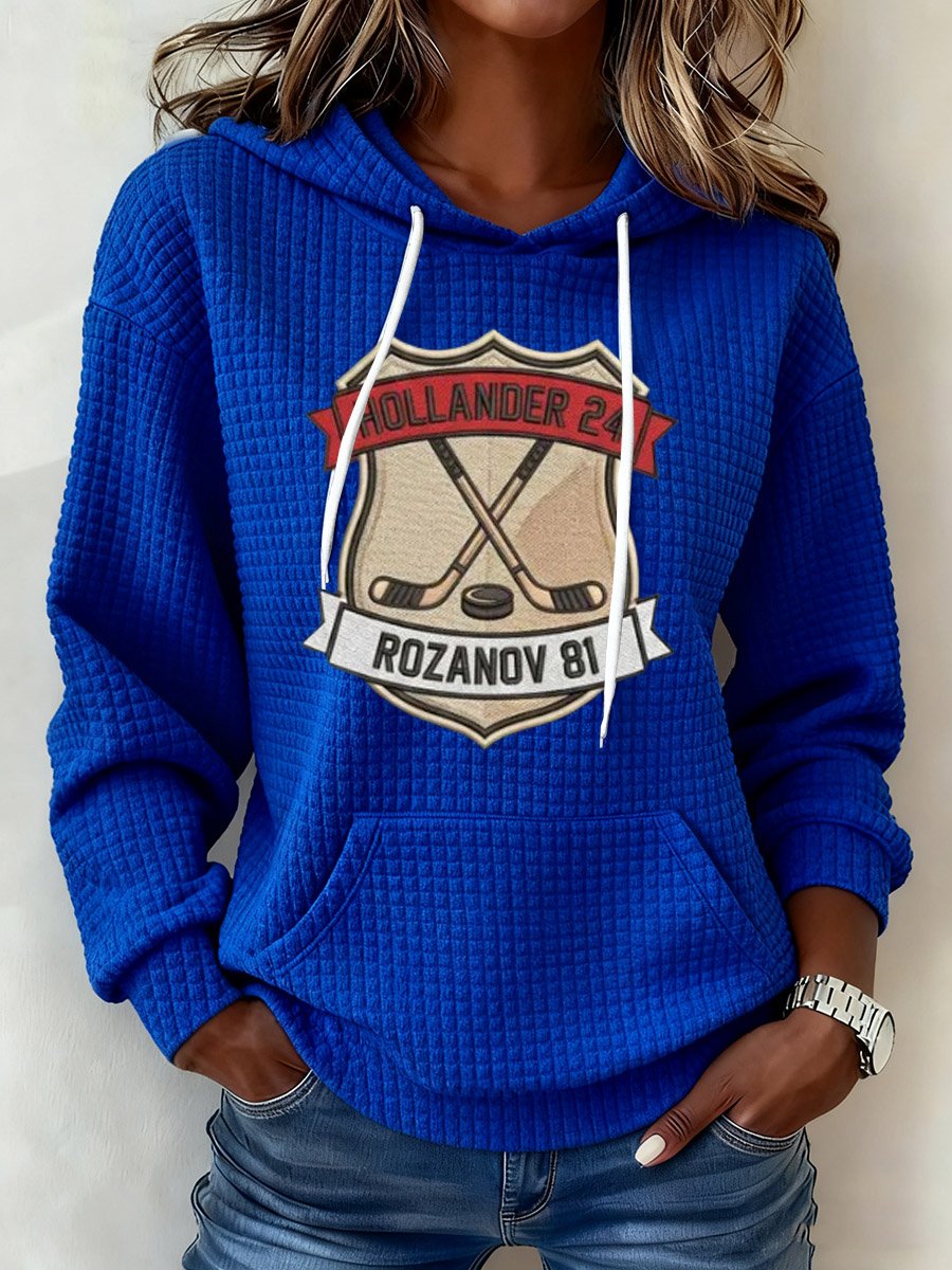 Women's Hockey Romance Print Casual Hoodie