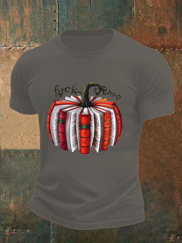 🔥Buy 3 Get 15% Off🔥Men's  Fall Book Pumpkin DTF transfer - FDT, Fall Aesthetic print  T-Shirt