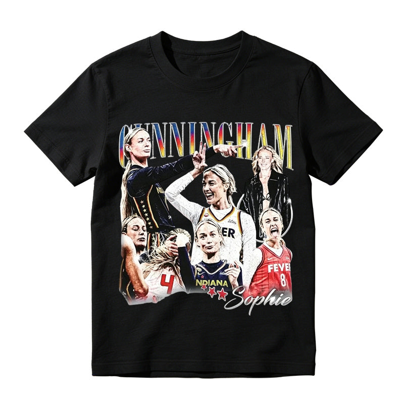Vintage Sports Shirt-Sophie Cunningham Signature Basketball Graphic Tee