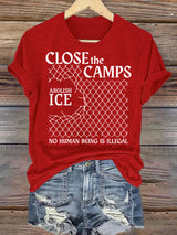 Women's  Abolish ICE  Close The Camps Print  T-Shirt